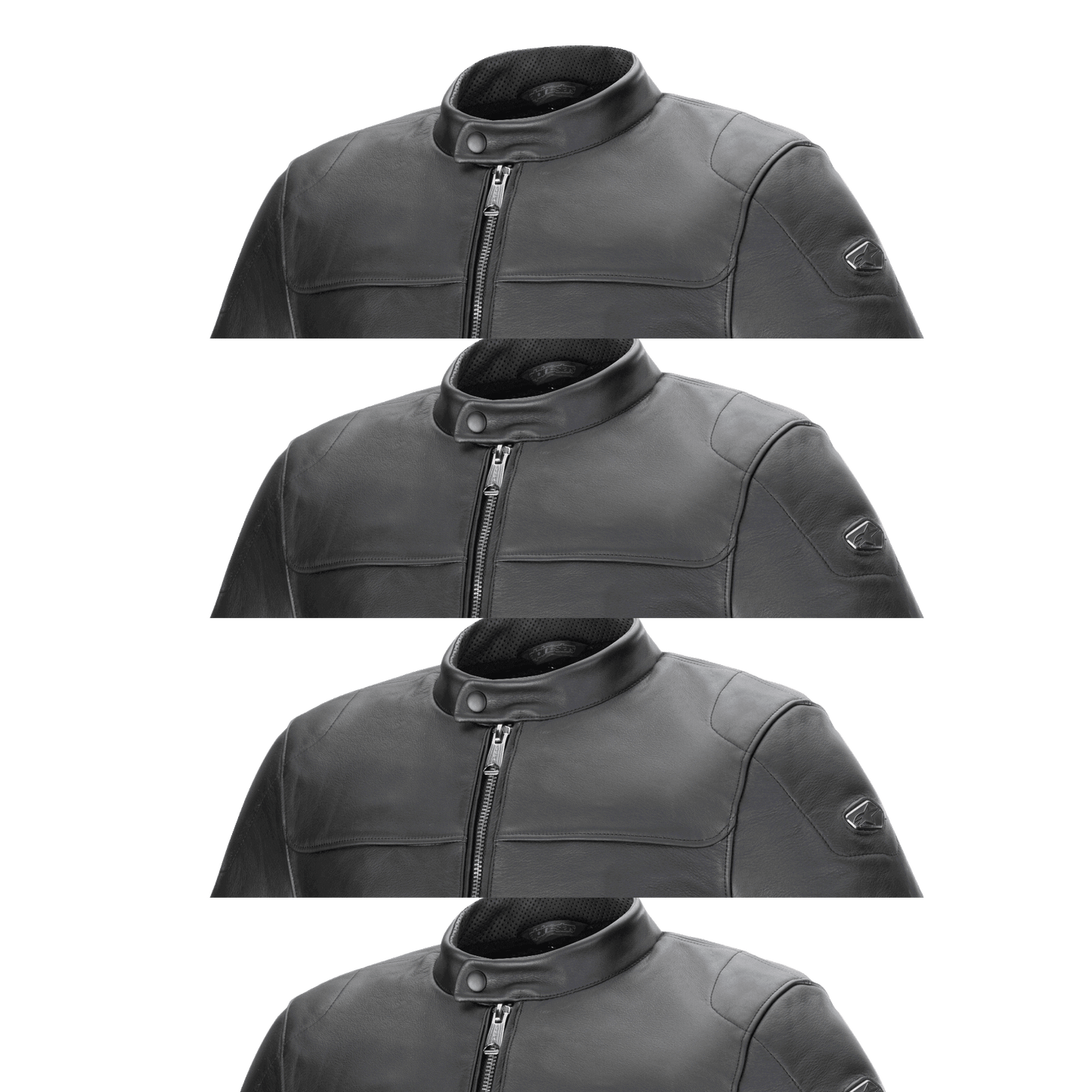 Black track Leather Jacket