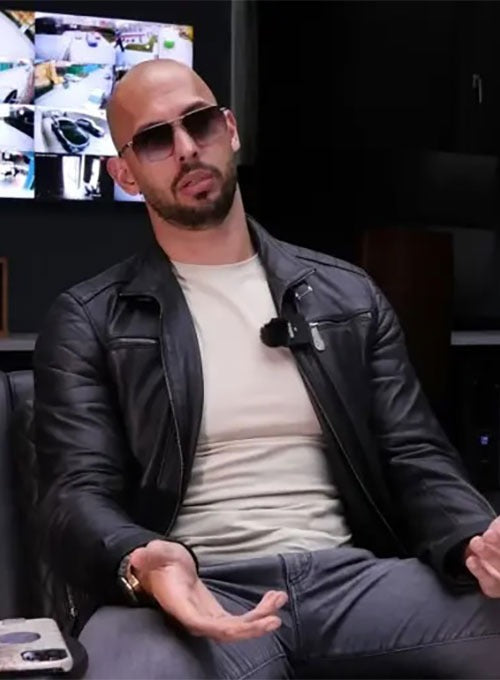 Andrew Tate Celebrity Genuine Leather Jacket Black-1