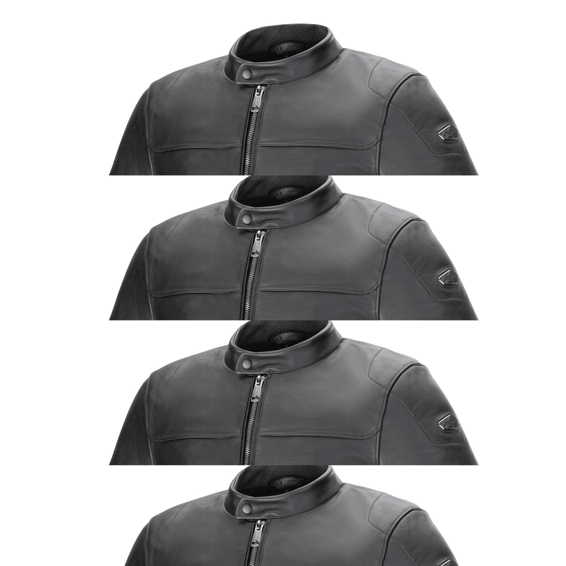 Black track Leather Jacket