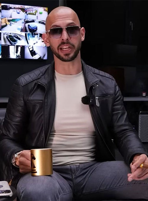 Andrew Tate Celebrity Genuine Leather Jacket Black-2