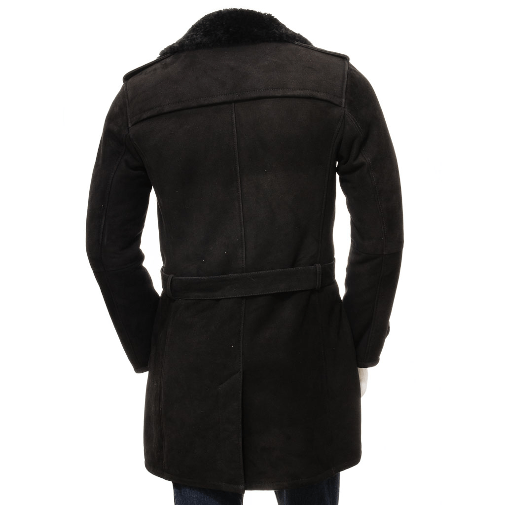MEN BLACK SHEEPSKIN SHEARLING COAT ELLISBURG-3