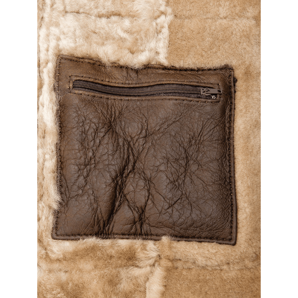 MEN BROWN SHEEPSKIN DUFFLE COAT FULTON-3