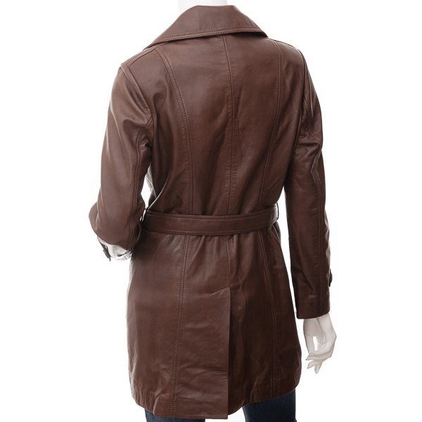 WOMEN BROWN SHEEP LEATHER COAT LEESBURG