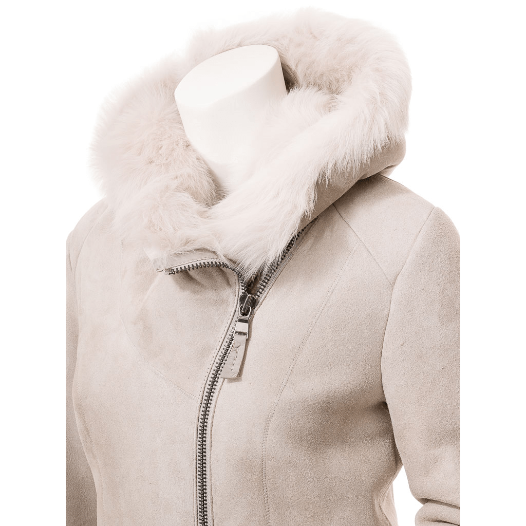 WOMEN BEIGE TOSCANA SHEARLING PARKA LAREDO-2