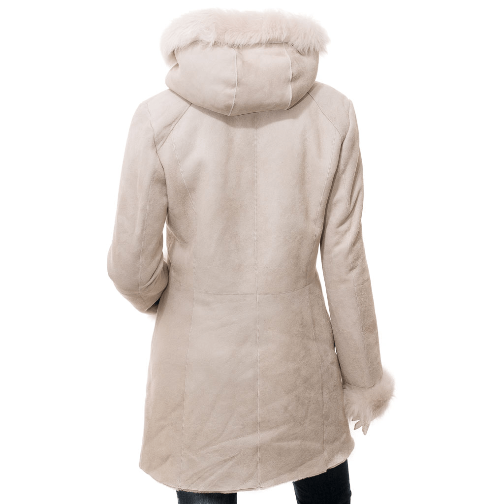 WOMEN BEIGE TOSCANA SHEARLING PARKA LAREDO-4