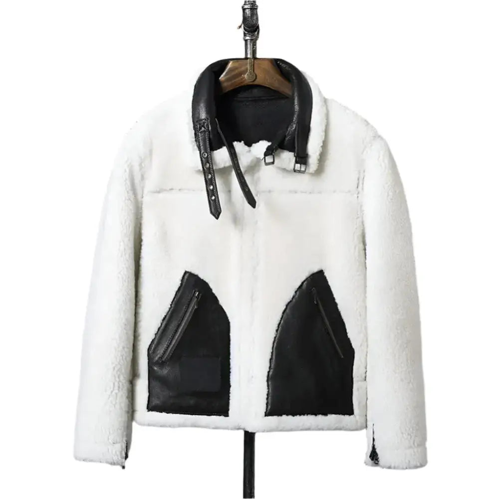 New Black B3 Shearling Jacket-2