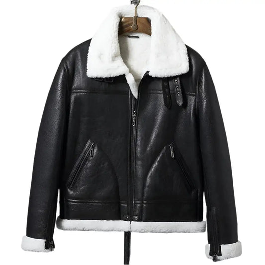 New Black B3 Shearling Jacket-0