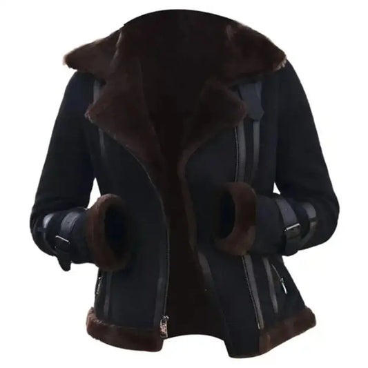 Women’s Meghan Aviator Bomber Fur Jacket-0